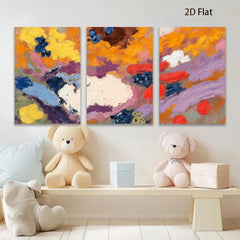 2D flat 1pc Abstract Expressionism vibrant color washes modern wall art living room bedroom decor farmhouse style gallery wrapped canvas prints