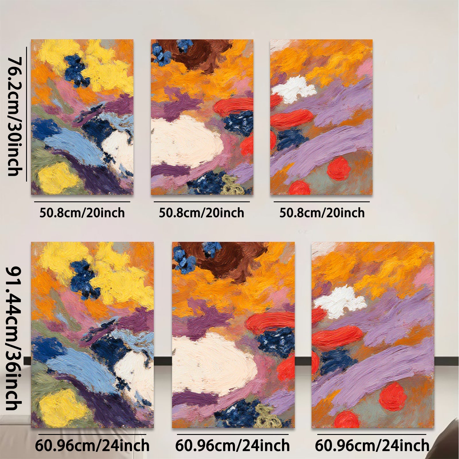 2D flat 1pc Abstract Expressionism vibrant color washes modern wall art living room bedroom decor farmhouse style gallery wrapped canvas prints