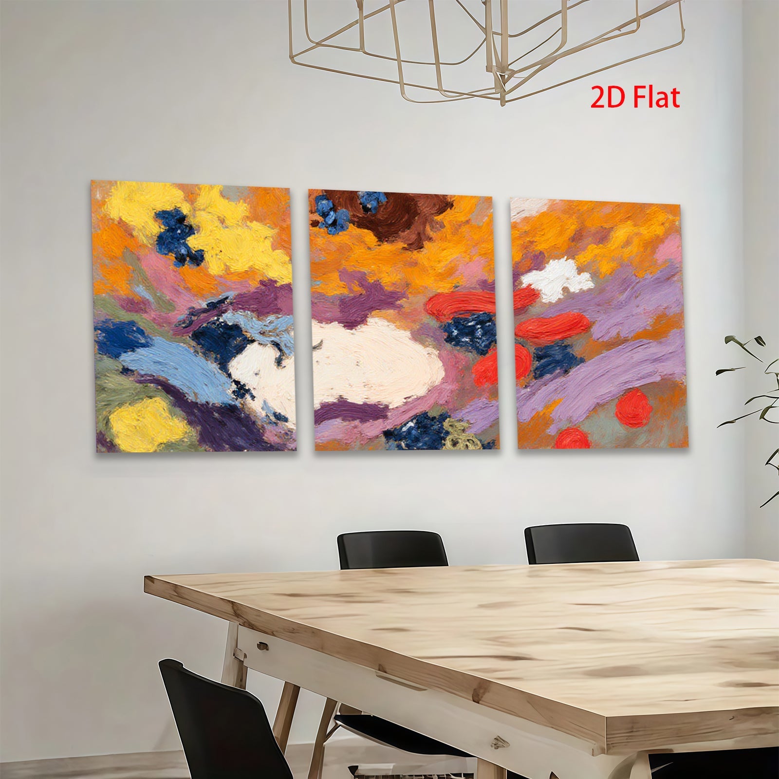 2D flat 1pc Abstract Expressionism vibrant color washes modern wall art living room bedroom decor farmhouse style gallery wrapped canvas prints
