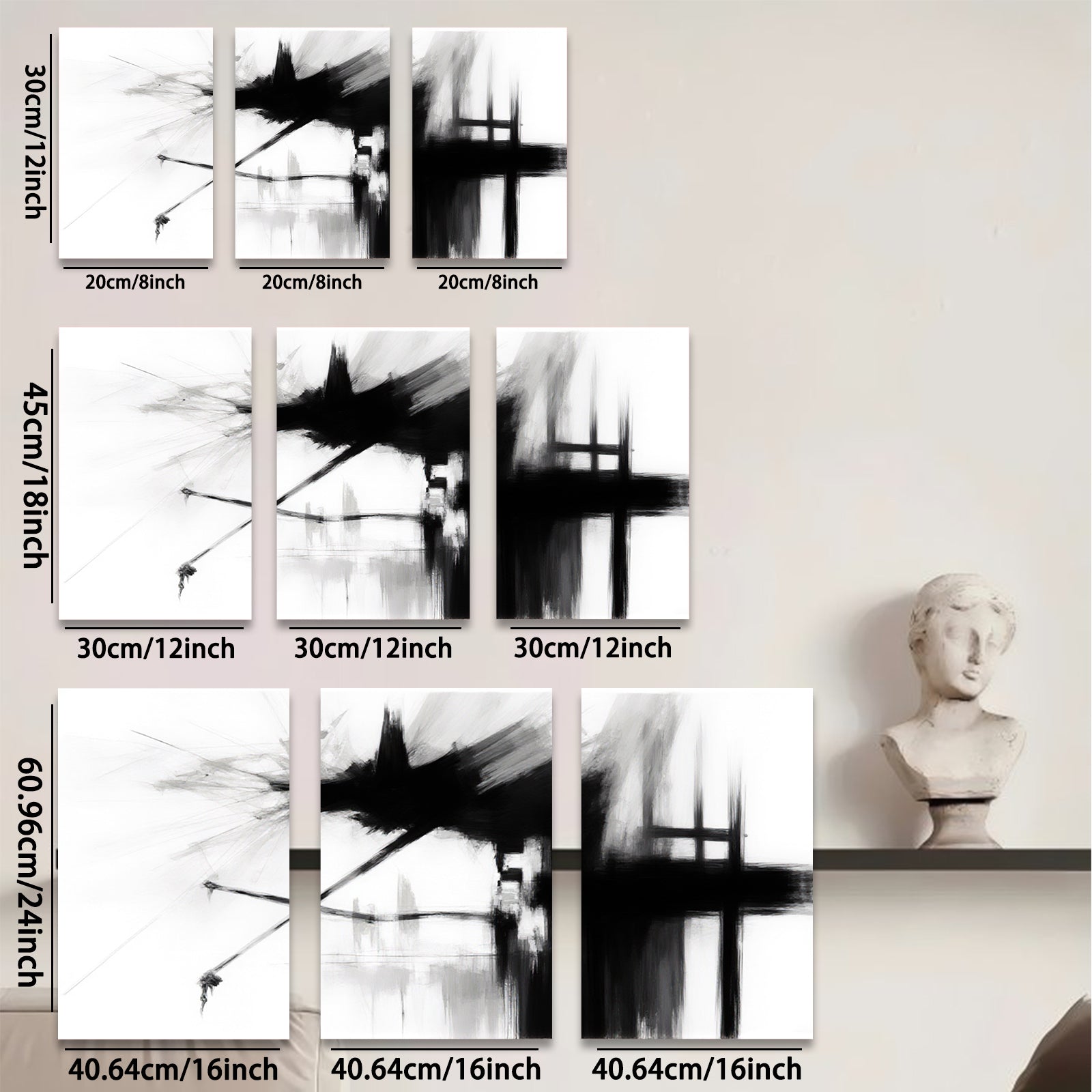 2D flat 1pc Abstract Expressionist Brushstroke Canvas Wall Art for Living Room Bedroom Modern Farmhouse Decor Gallery Wrapped Minimalist Statement Piece Coastal Chic Home Refresh