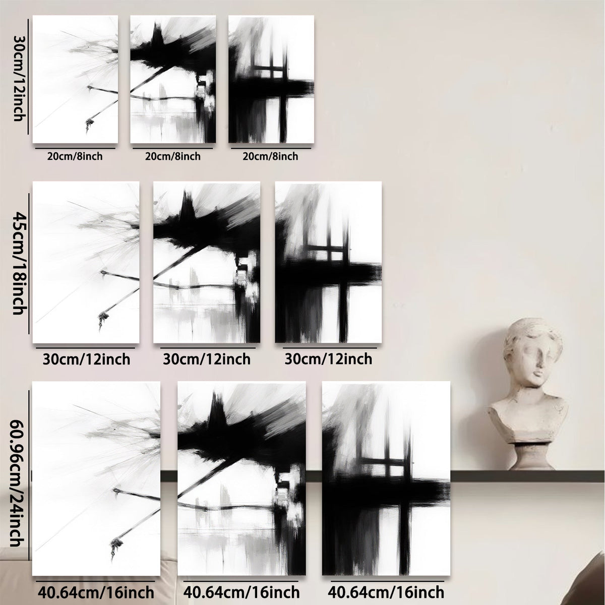 2D flat 1pc Abstract Expressionist Brushstroke Canvas Wall Art for Living Room Bedroom Modern Farmhouse Decor Gallery Wrapped Minimalist Statement Piece Coastal Chic Home Refresh