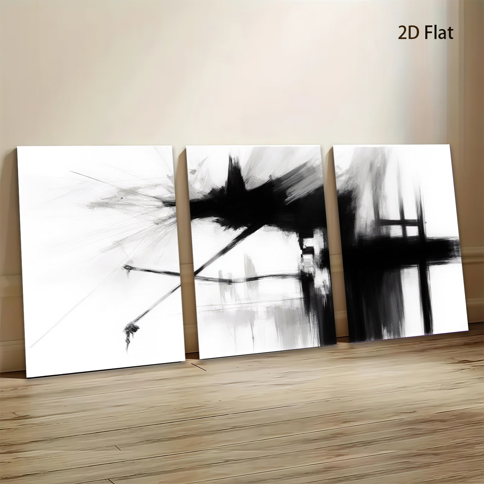 2D flat 1pc Abstract Expressionist Brushstroke Canvas Wall Art for Living Room Bedroom Modern Farmhouse Decor Gallery Wrapped Minimalist Statement Piece Coastal Chic Home Refresh