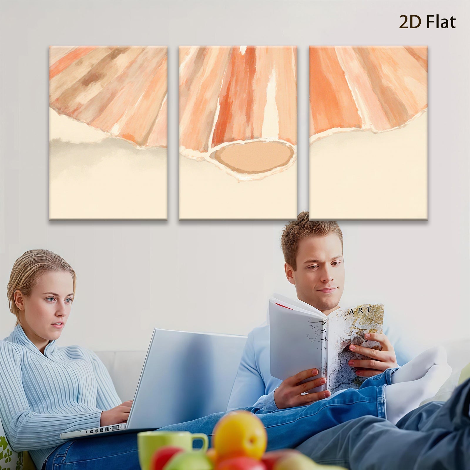 2D flat 1pc Abstract Floral Bloom Canvas Wall Art for Living Room Bedroom Home Decor Modern Farmhouse Style Gallery Wrapped Ready to Hang