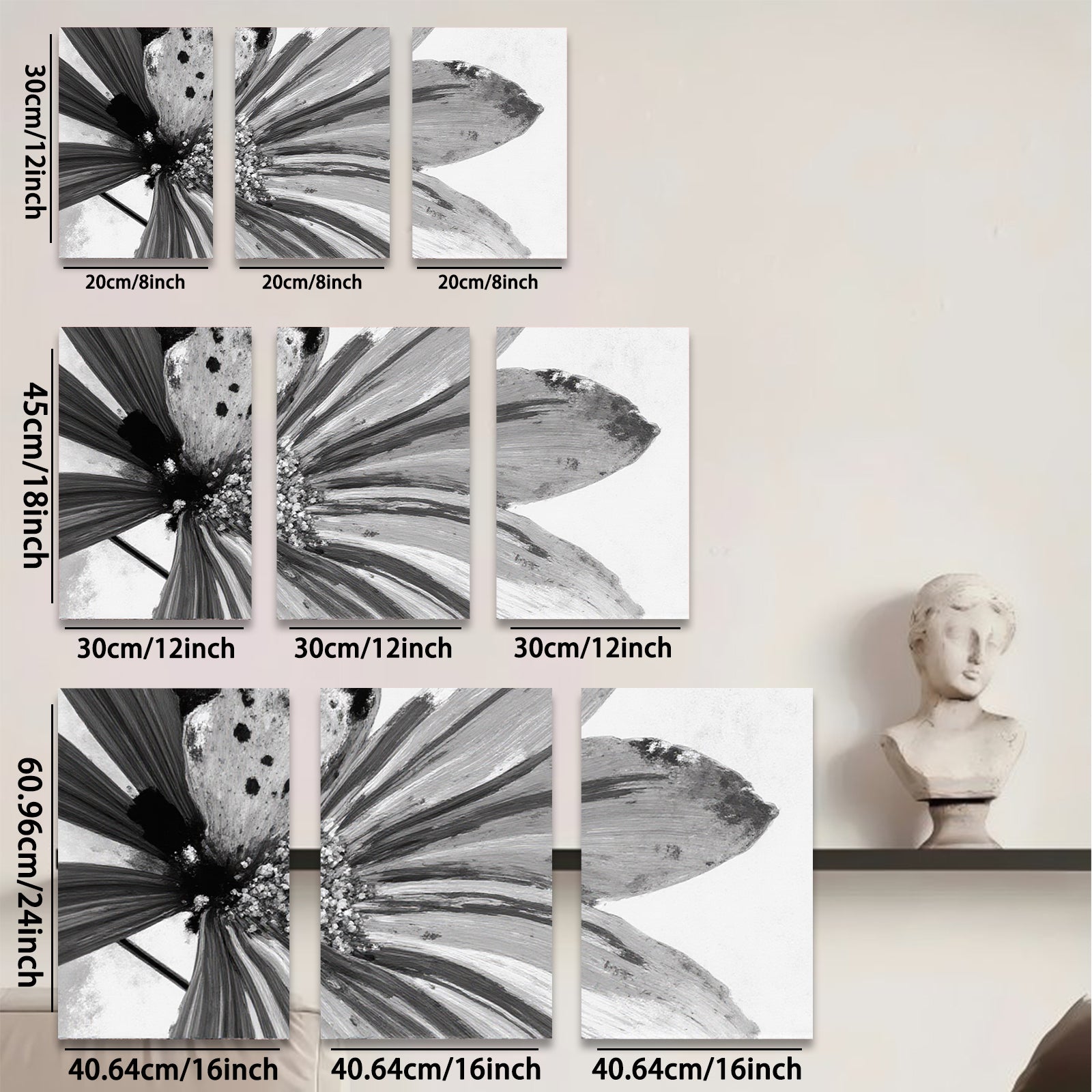 2D flat 1pc Abstract Floral Bloom Canvas Wall Art for Living Room Bedroom Modern Farmhouse Decor Gallery Wrapped Ready to Hang