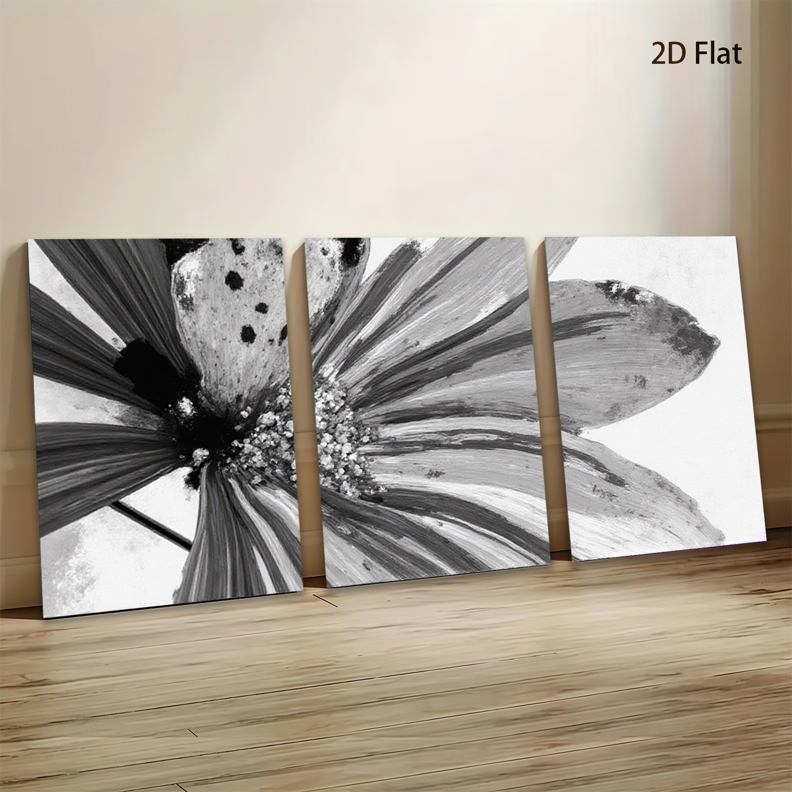 2D flat 1pc Abstract Floral Bloom Canvas Wall Art for Living Room Bedroom Modern Farmhouse Decor Gallery Wrapped Ready to Hang