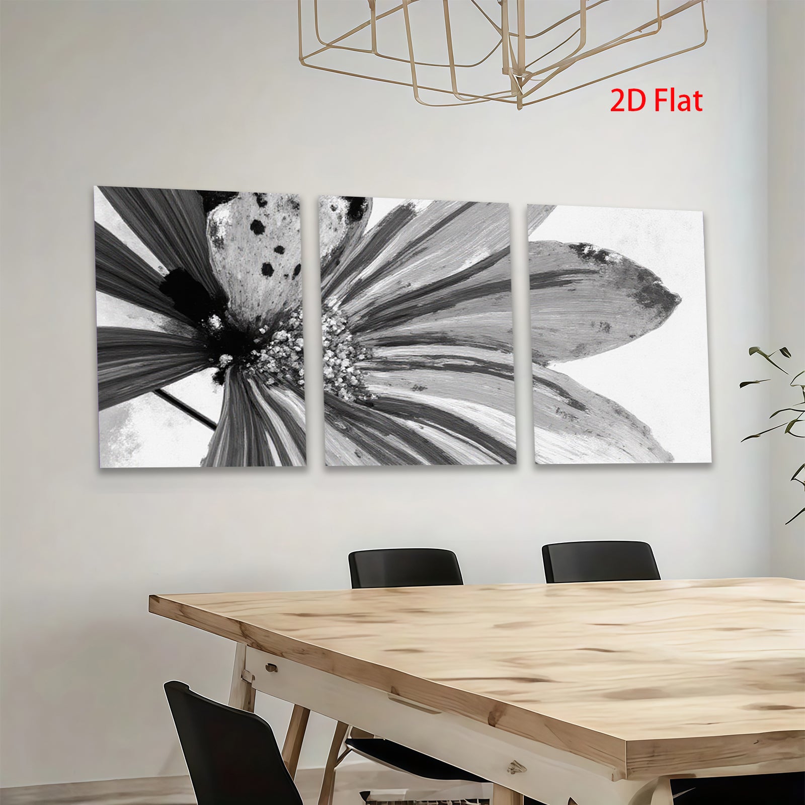2D flat 1pc Abstract Floral Bloom Canvas Wall Art for Living Room Bedroom Modern Farmhouse Decor Gallery Wrapped Ready to Hang