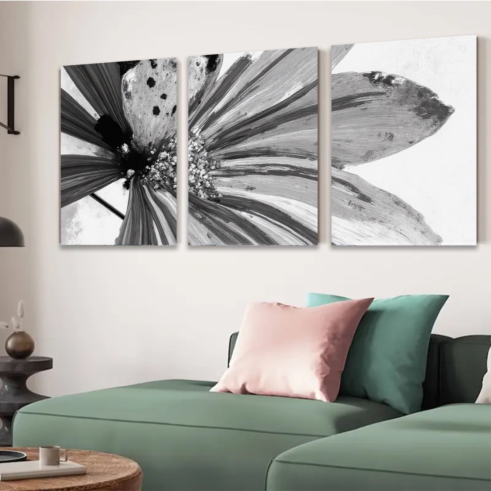 2D flat 1pc Abstract Floral Bloom Canvas Wall Art for Living Room Bedroom Modern Farmhouse Decor Gallery Wrapped Ready to Hang