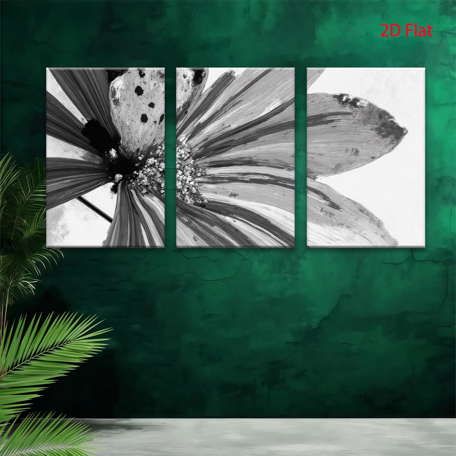 2D flat 1pc Abstract Floral Bloom Canvas Wall Art for Living Room Bedroom Modern Farmhouse Decor Gallery Wrapped Ready to Hang