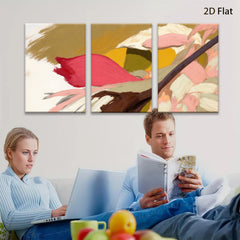 2D flat 1pc Abstract Floral Brushstrokes Warm Palette Living Room Bedroom Gallery Wall Art Modern Home Decor Canvas Prints Large Size