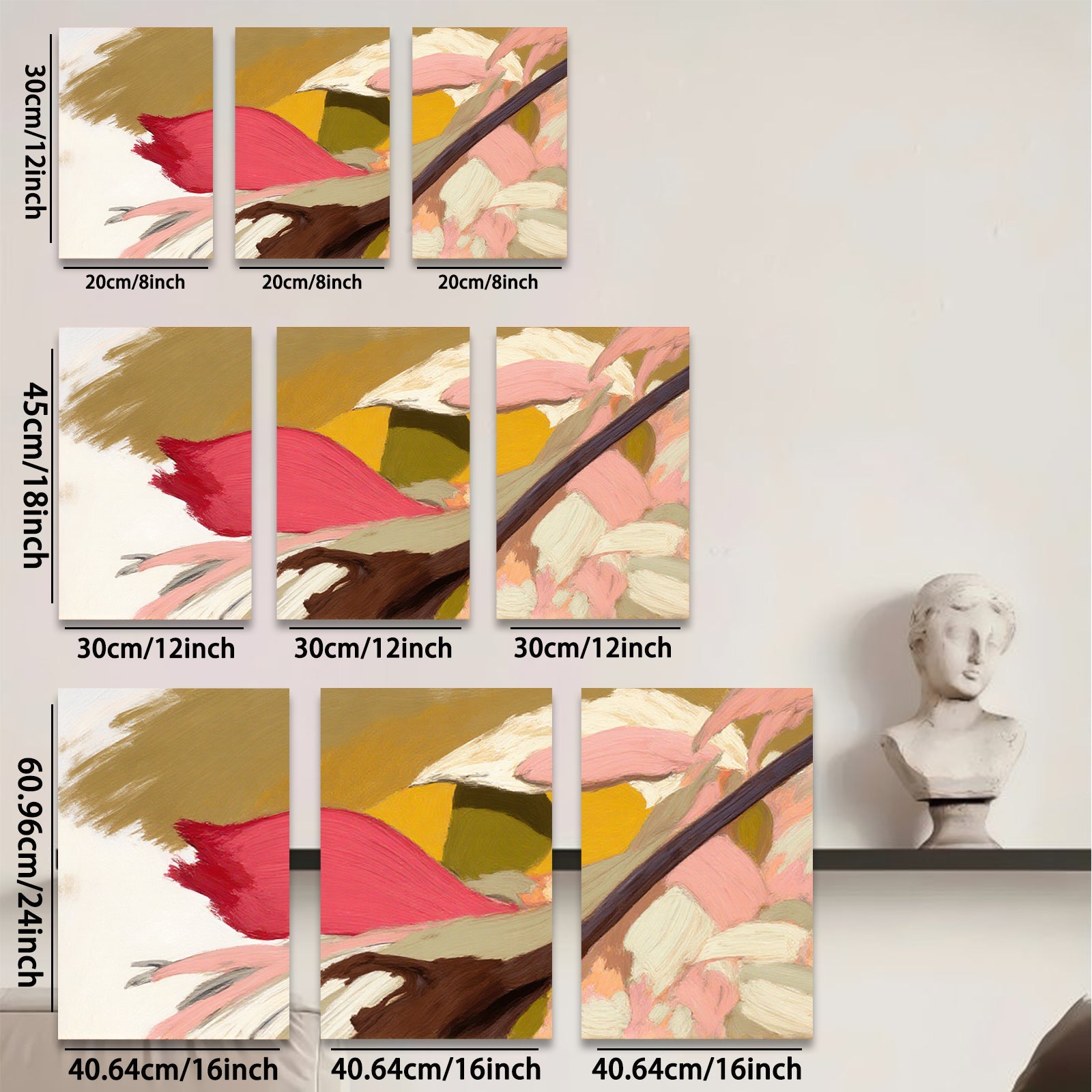 2D flat 1pc Abstract Floral Brushstrokes Warm Palette Living Room Bedroom Gallery Wall Art Modern Home Decor Canvas Prints Large Size