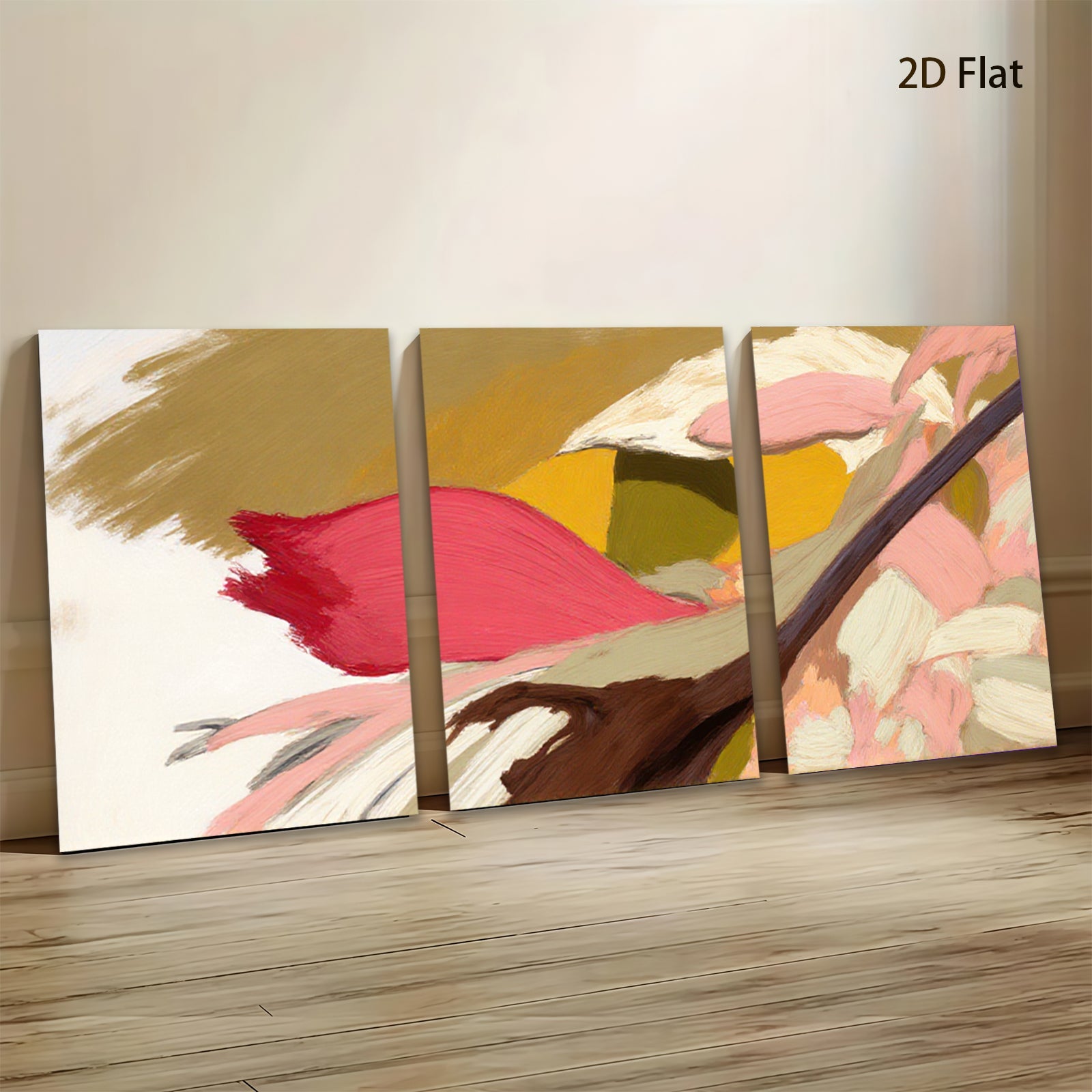 2D flat 1pc Abstract Floral Brushstrokes Warm Palette Living Room Bedroom Gallery Wall Art Modern Home Decor Canvas Prints Large Size