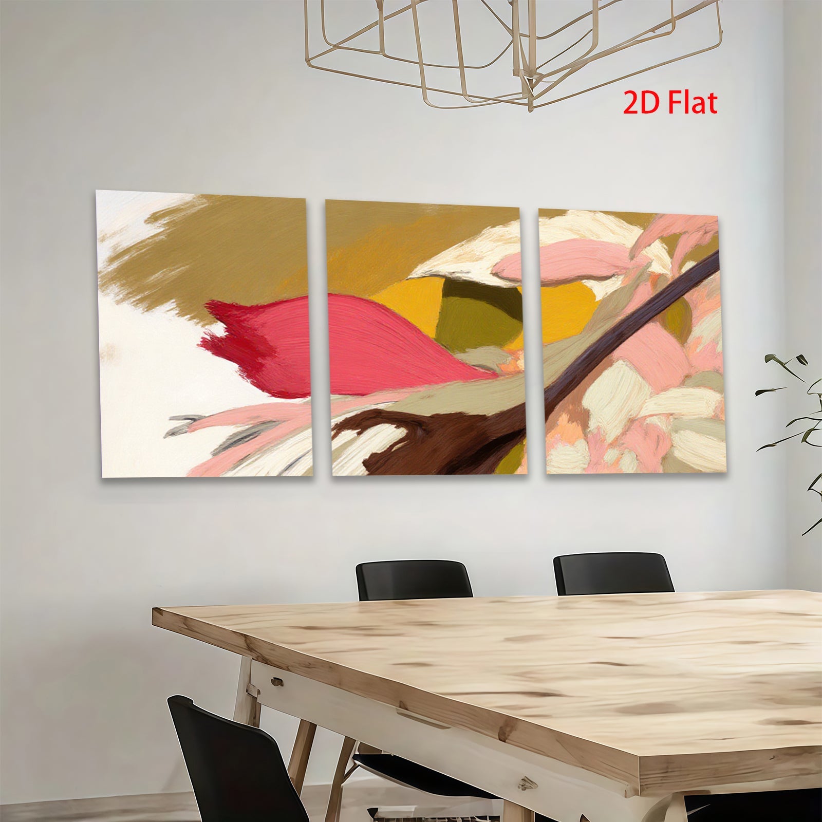 2D flat 1pc Abstract Floral Brushstrokes Warm Palette Living Room Bedroom Gallery Wall Art Modern Home Decor Canvas Prints Large Size