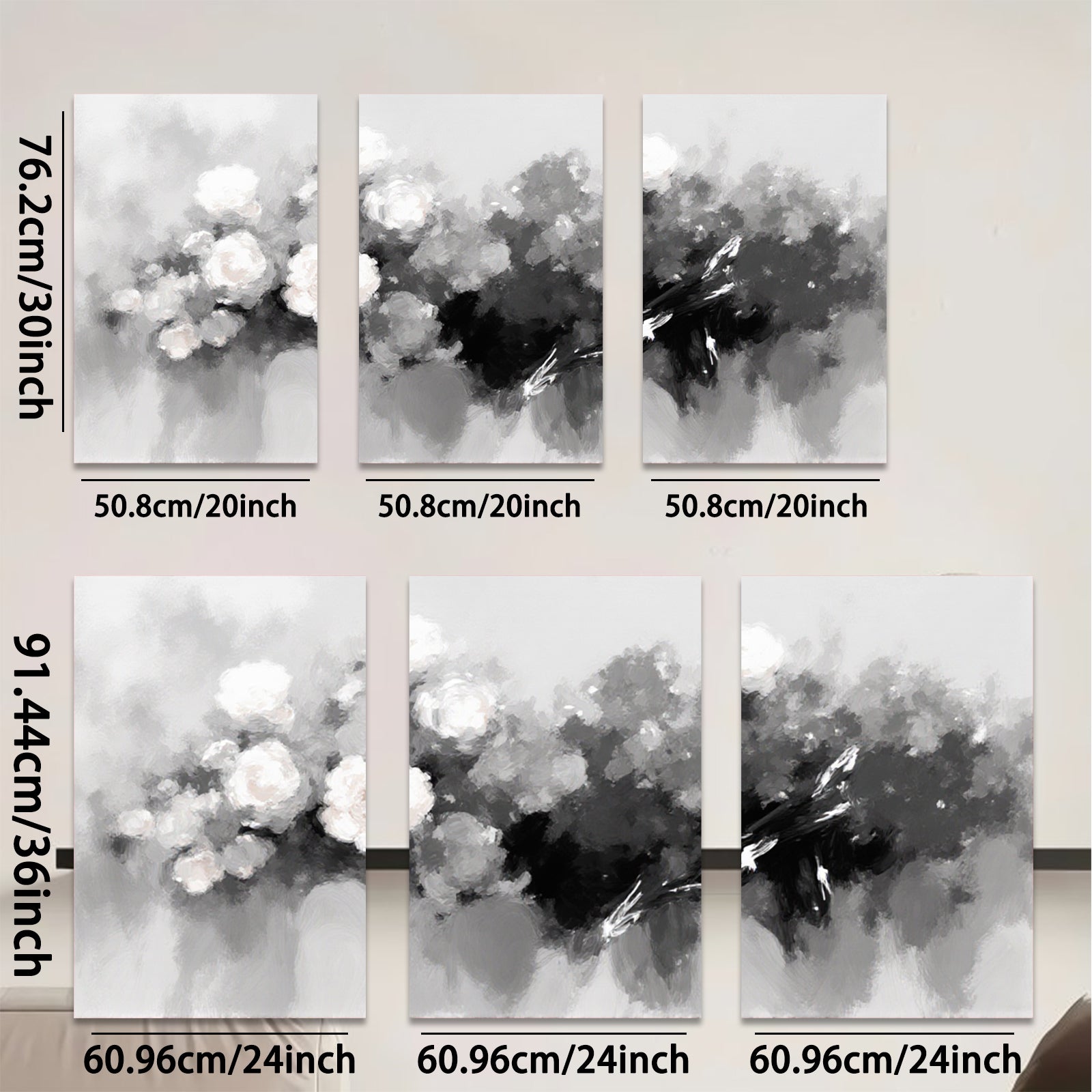 2D flat 1pc Abstract Floral Canvas Wall Art Modern Farmhouse Decor Living Room Bedroom Bathroom Gallery Wrapped Ready to Hang Teal Gray Neutral Tones