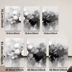 2D flat 1pc Abstract Floral Canvas Wall Art Modern Farmhouse Decor Living Room Bedroom Bathroom Gallery Wrapped Ready to Hang Teal Gray Neutral Tones