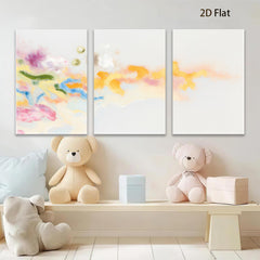 2D flat 1pc Abstract Floral Wash Modern Wall Art Canvas Prints Living Room Bedroom Decor Farmhouse Style Gallery Wrapped Ready to Hang