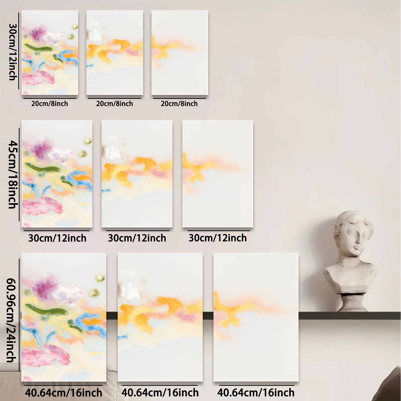 2D flat 1pc Abstract Floral Wash Modern Wall Art Canvas Prints Living Room Bedroom Decor Farmhouse Style Gallery Wrapped Ready to Hang