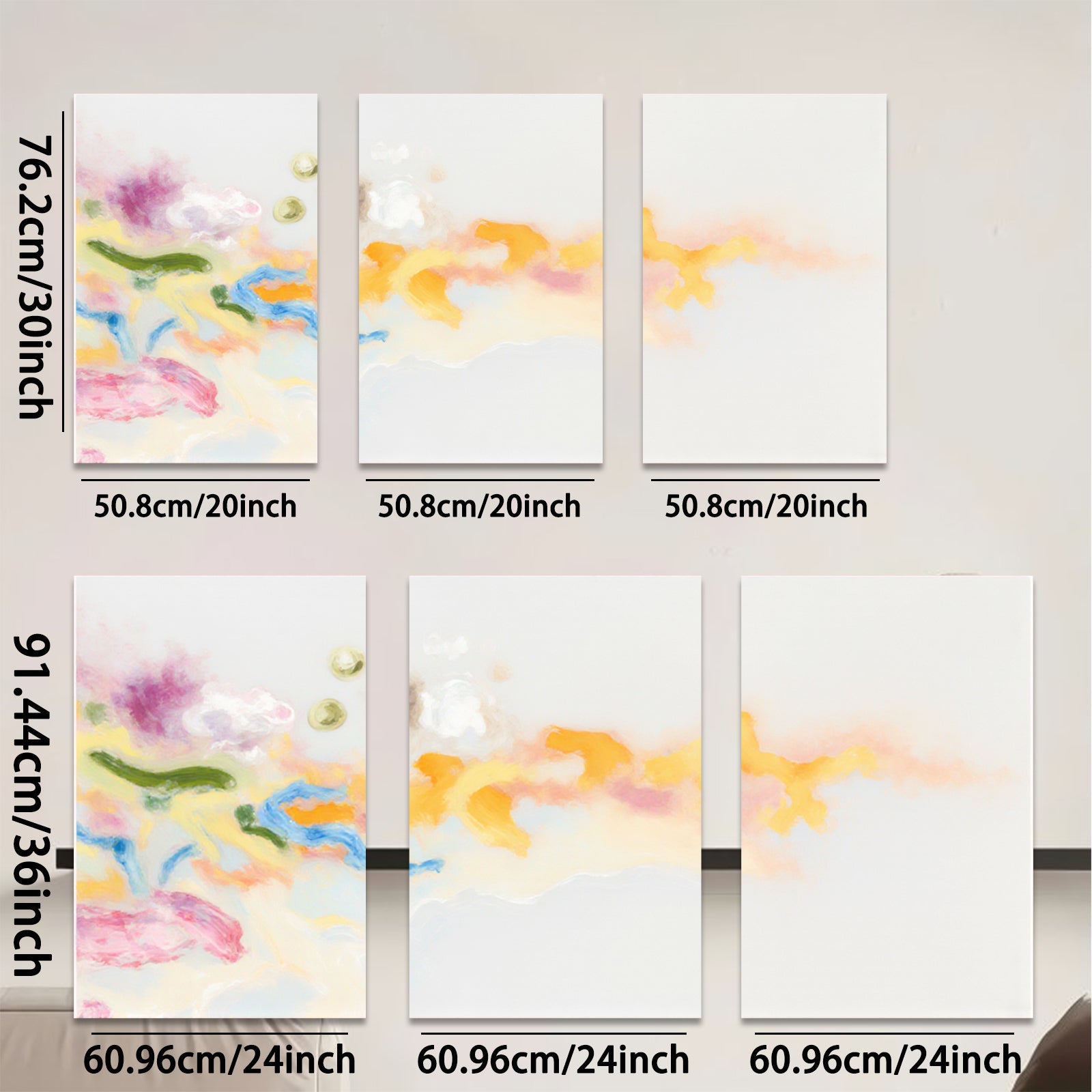 2D flat 1pc Abstract Floral Wash Modern Wall Art Canvas Prints Living Room Bedroom Decor Farmhouse Style Gallery Wrapped Ready to Hang