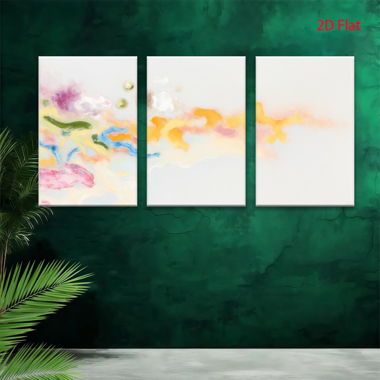 2D flat 1pc Abstract Floral Wash Modern Wall Art Canvas Prints Living Room Bedroom Decor Farmhouse Style Gallery Wrapped Ready to Hang