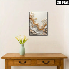 2D flat 1pc Abstract Floral Wave Canvas Wall Art Modern Farmhouse Decor Living Room Bedroom Dining Room Gallery Wrapped Ready to Hang Large Size