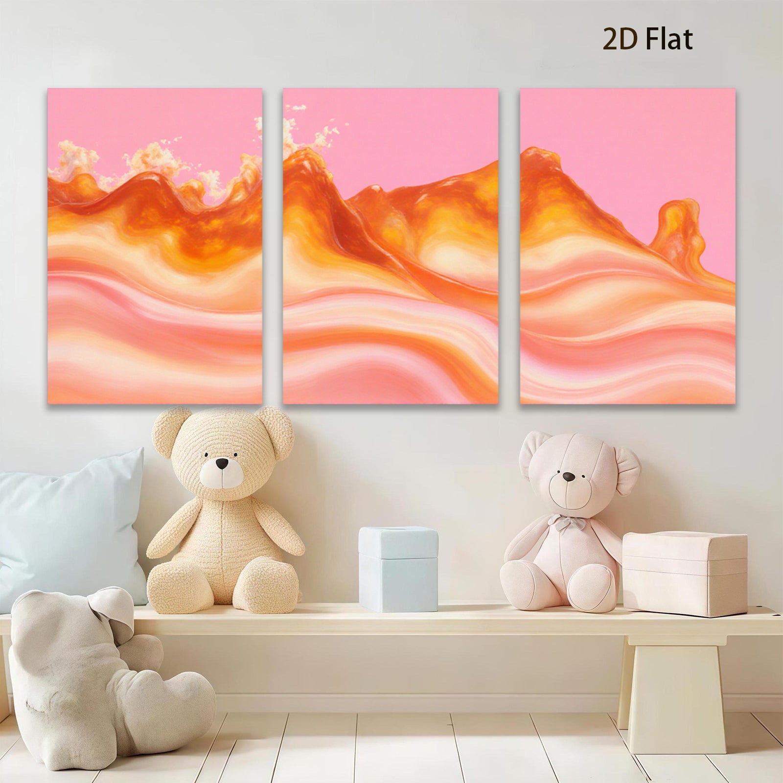 2D flat 1pc Abstract Flowing Lava Warm Tones Gallery Wall Art Bedroom Living Room Modern Farmhouse Decor Coastal Chic Trending Now