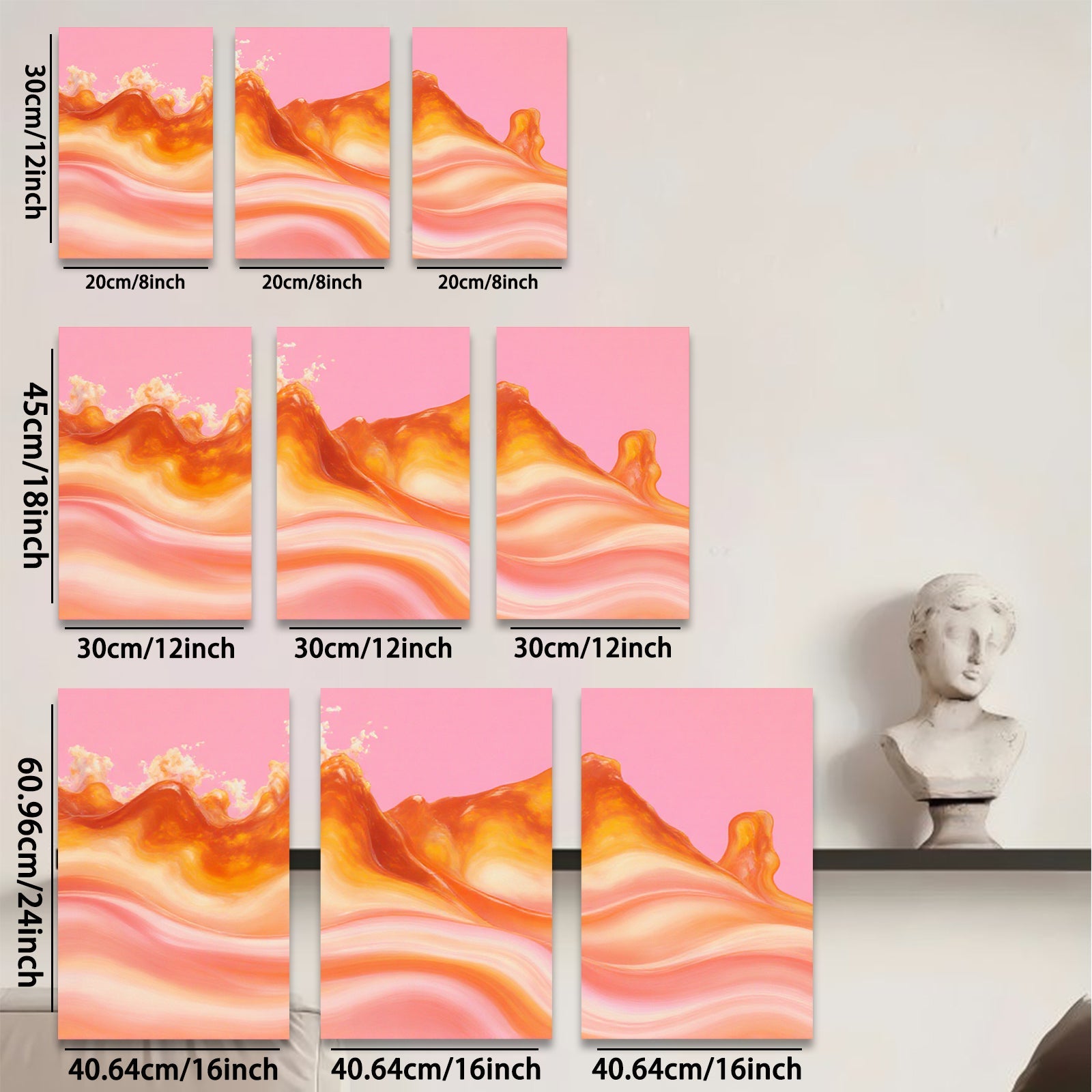 2D flat 1pc Abstract Flowing Lava Warm Tones Gallery Wall Art Bedroom Living Room Modern Farmhouse Decor Coastal Chic Trending Now