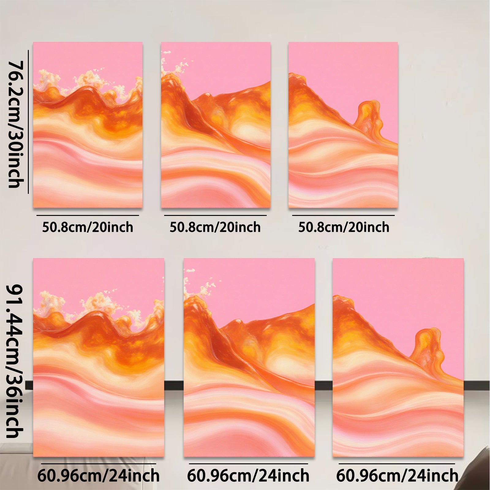 2D flat 1pc Abstract Flowing Lava Warm Tones Gallery Wall Art Bedroom Living Room Modern Farmhouse Decor Coastal Chic Trending Now