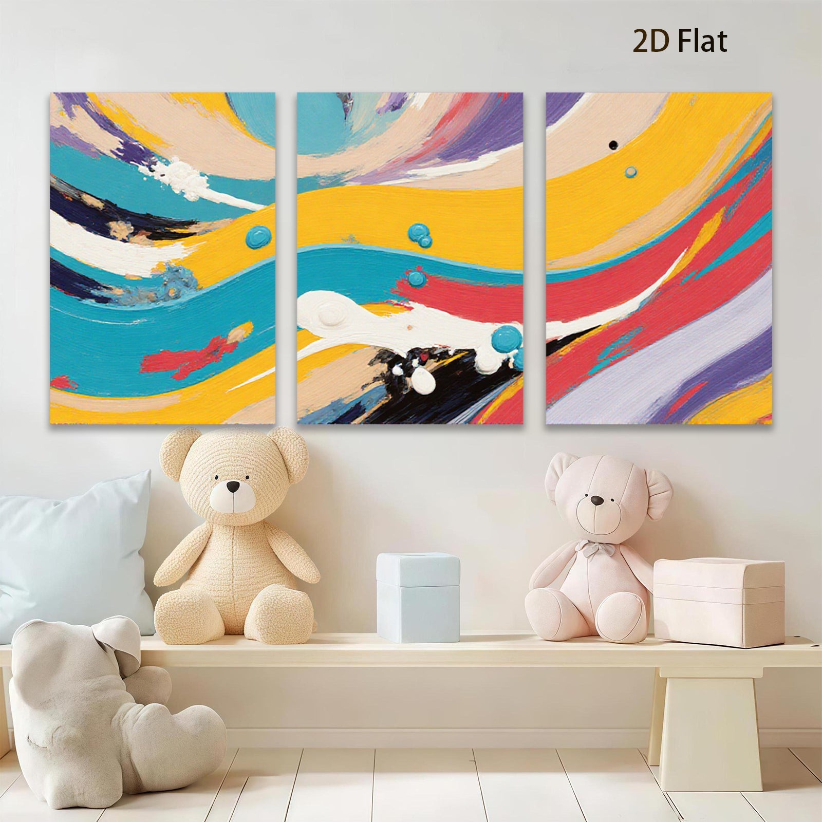 2D flat 1pc Abstract Fluid Swirls Modern Wall Art Decor Living Room Bedroom Gallery Wrapped Canvas Prints Colorful Home Accents Trending Now Stylish Design