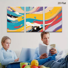 2D flat 1pc Abstract Fluid Swirls Modern Wall Art Decor Living Room Bedroom Gallery Wrapped Canvas Prints Colorful Home Accents Trending Now Stylish Design