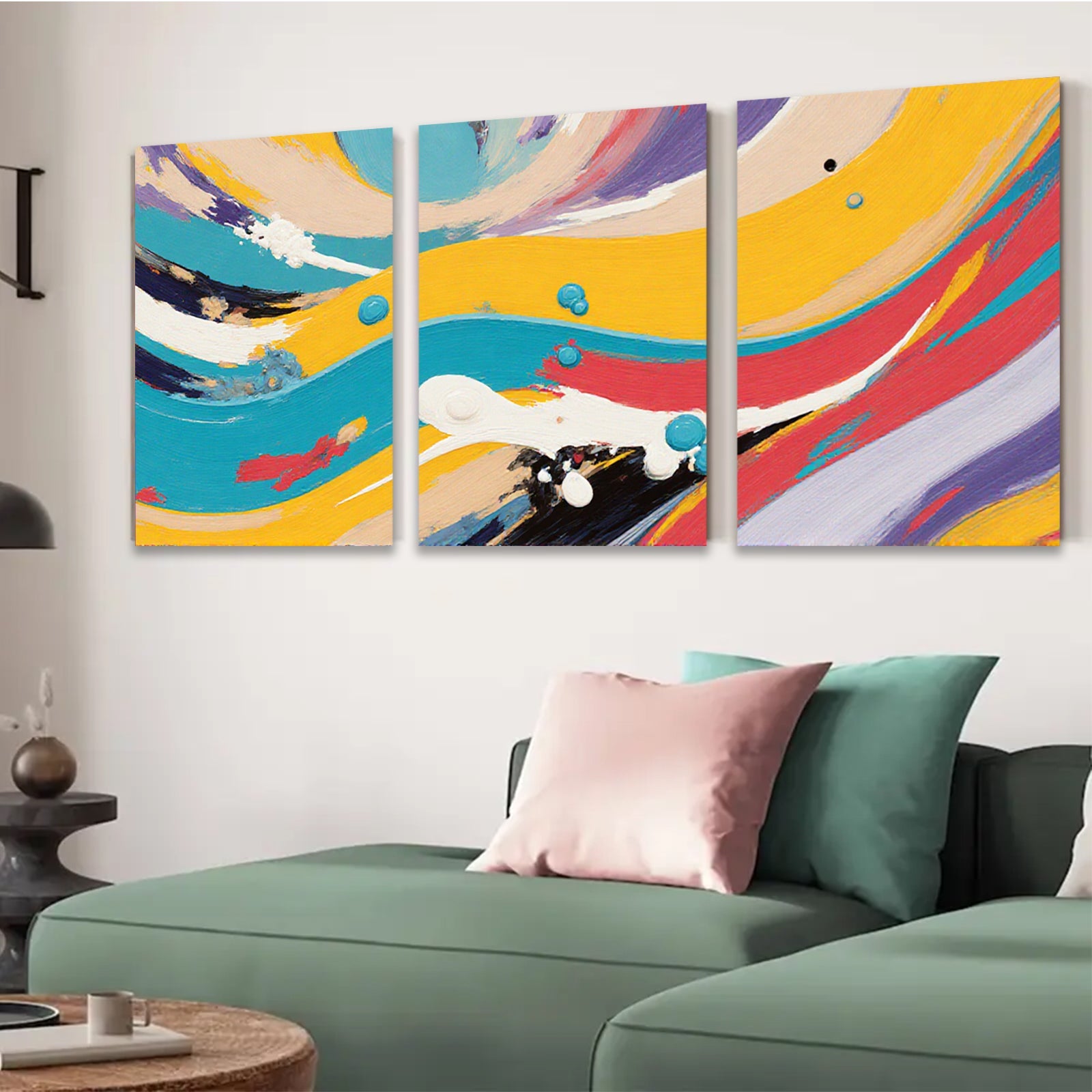 2D flat 1pc Abstract Fluid Swirls Modern Wall Art Decor Living Room Bedroom Gallery Wrapped Canvas Prints Colorful Home Accents Trending Now Stylish Design