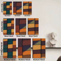 2D flat 1pc Abstract Geometric Blocks Modern Wall Art Living Room Bedroom Decor Farmhouse Style Canvas Prints Ready to Hang Large Size Contemporary Artwork