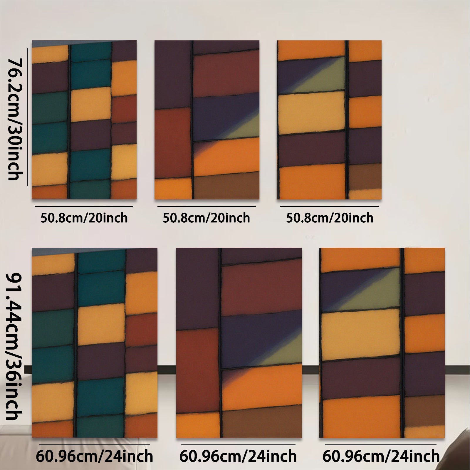 2D flat 1pc Abstract Geometric Blocks Modern Wall Art Living Room Bedroom Decor Farmhouse Style Canvas Prints Ready to Hang Large Size Contemporary Artwork