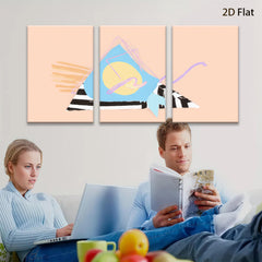 2D flat 1pc Abstract Geometric Canvas Wall Art Modern Minimalist D��cor Living Room Bedroom Office Gallery Wrapped Ready to Hang Farmhouse Style