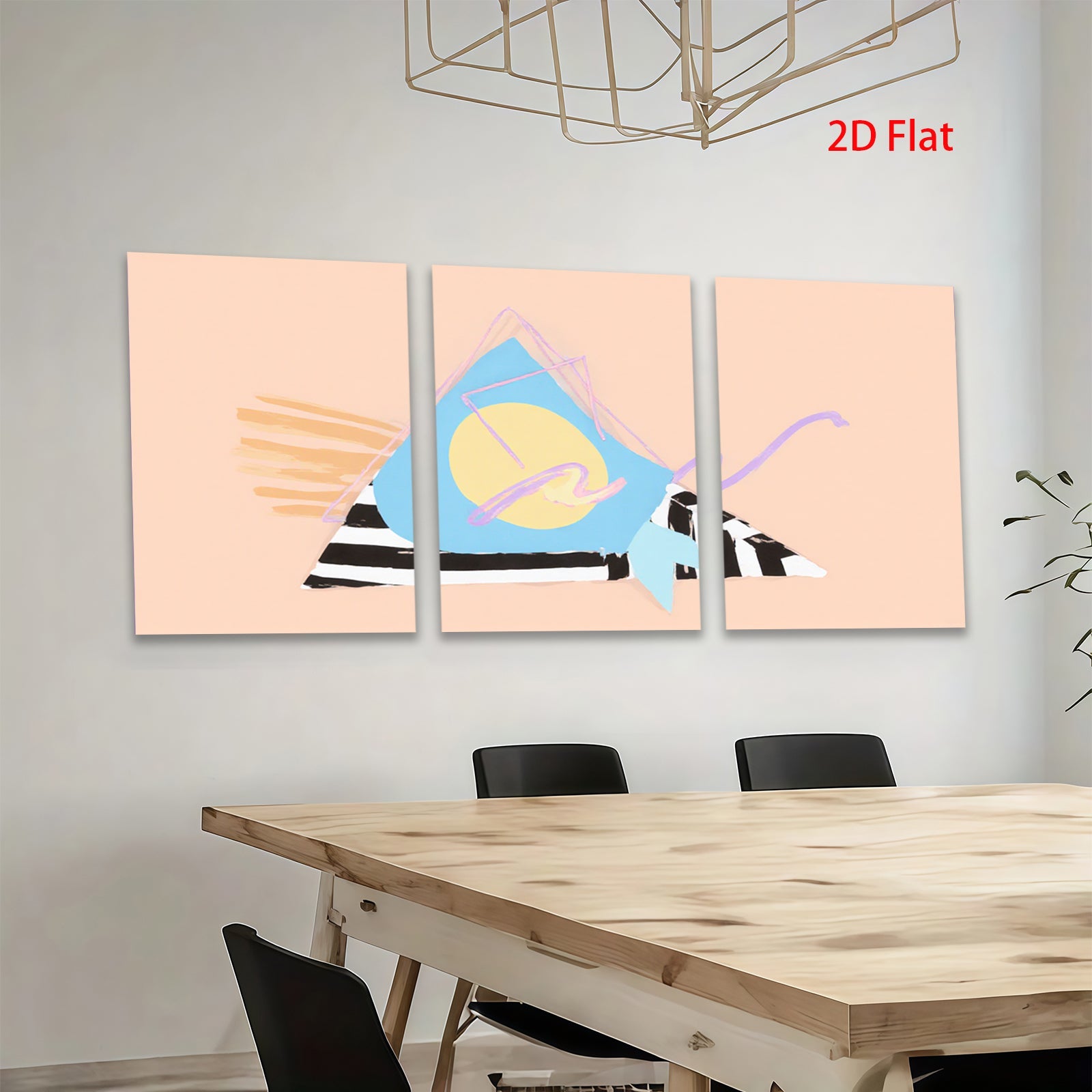 2D flat 1pc Abstract Geometric Canvas Wall Art Modern Minimalist D��cor Living Room Bedroom Office Gallery Wrapped Ready to Hang Farmhouse Style
