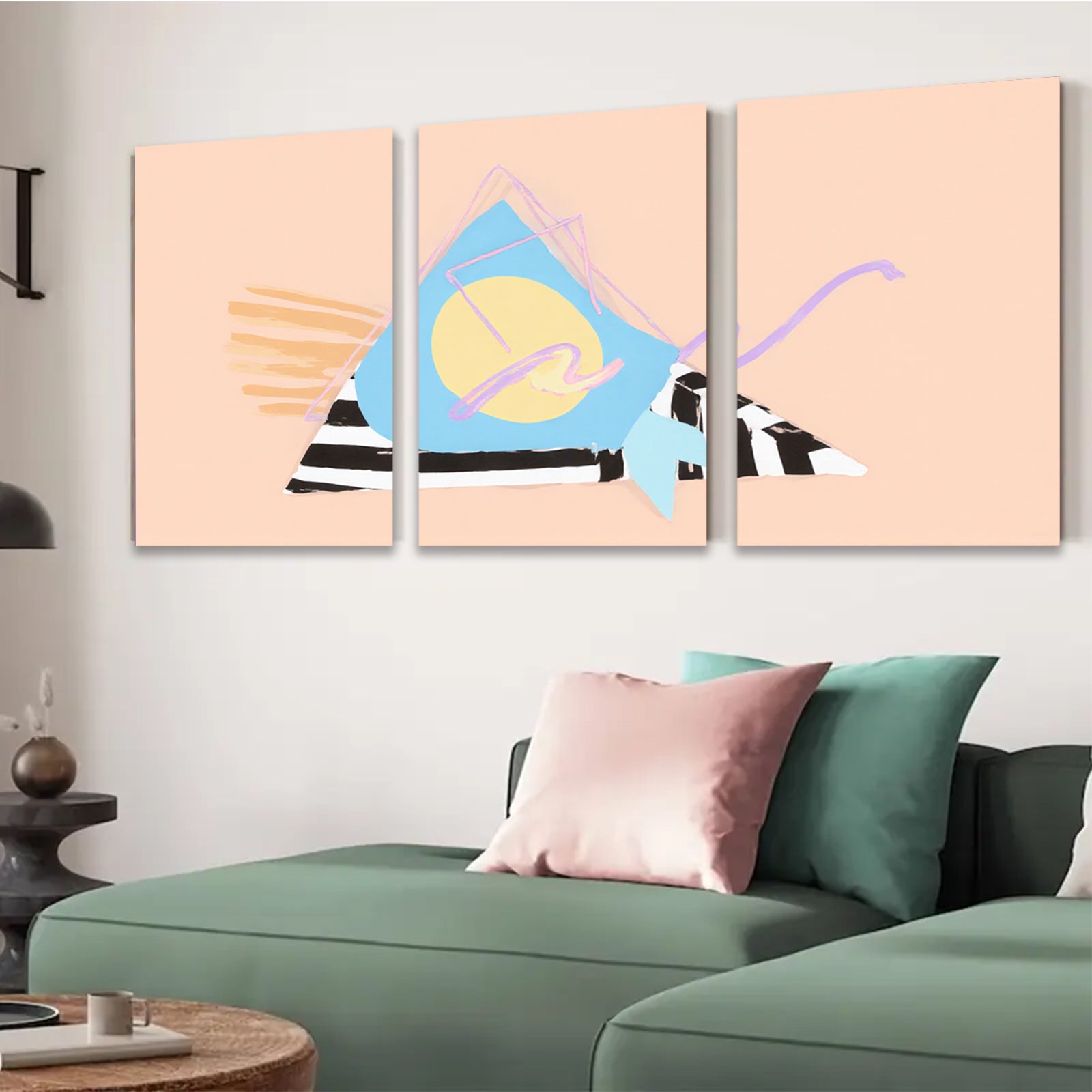 2D flat 1pc Abstract Geometric Canvas Wall Art Modern Minimalist D��cor Living Room Bedroom Office Gallery Wrapped Ready to Hang Farmhouse Style