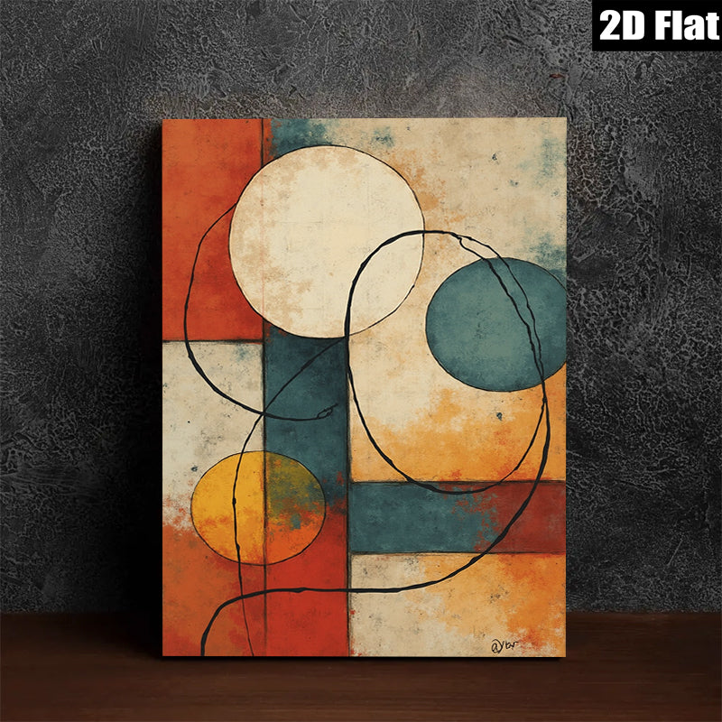 2D flat 1pc Abstract Geometric Circles Modern Wall Art Decor Living Room Bedroom Canvas Prints Home Office Artwork Gallery Wrapped Ready To Hang