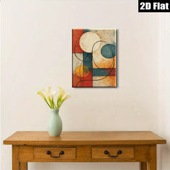 2D flat 1pc Abstract Geometric Circles Modern Wall Art Decor Living Room Bedroom Canvas Prints Home Office Artwork Gallery Wrapped Ready To Hang