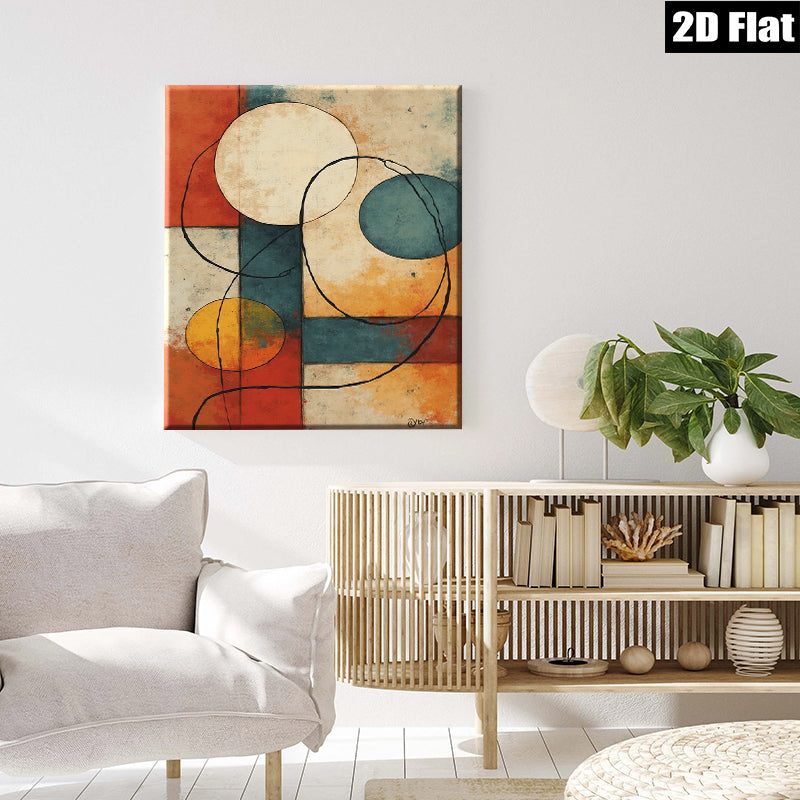 2D flat 1pc Abstract Geometric Circles Modern Wall Art Decor Living Room Bedroom Canvas Prints Home Office Artwork Gallery Wrapped Ready To Hang