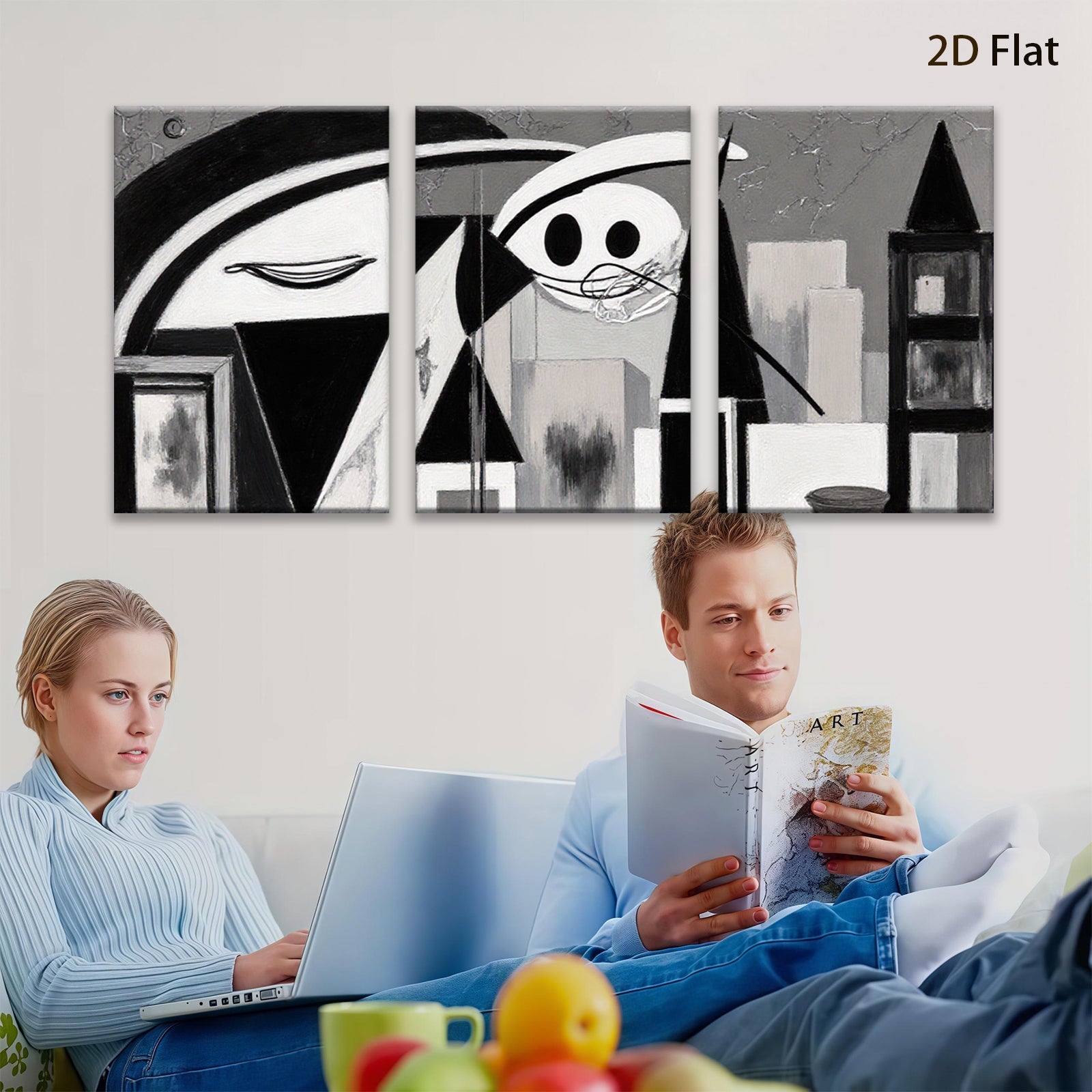 2D flat 1pc Abstract Geometric Cityscape Modern Wall Art Living Room Bedroom Decor Canvas Prints farmhouse style minimalist aesthetic gallery wrapped ready to hang