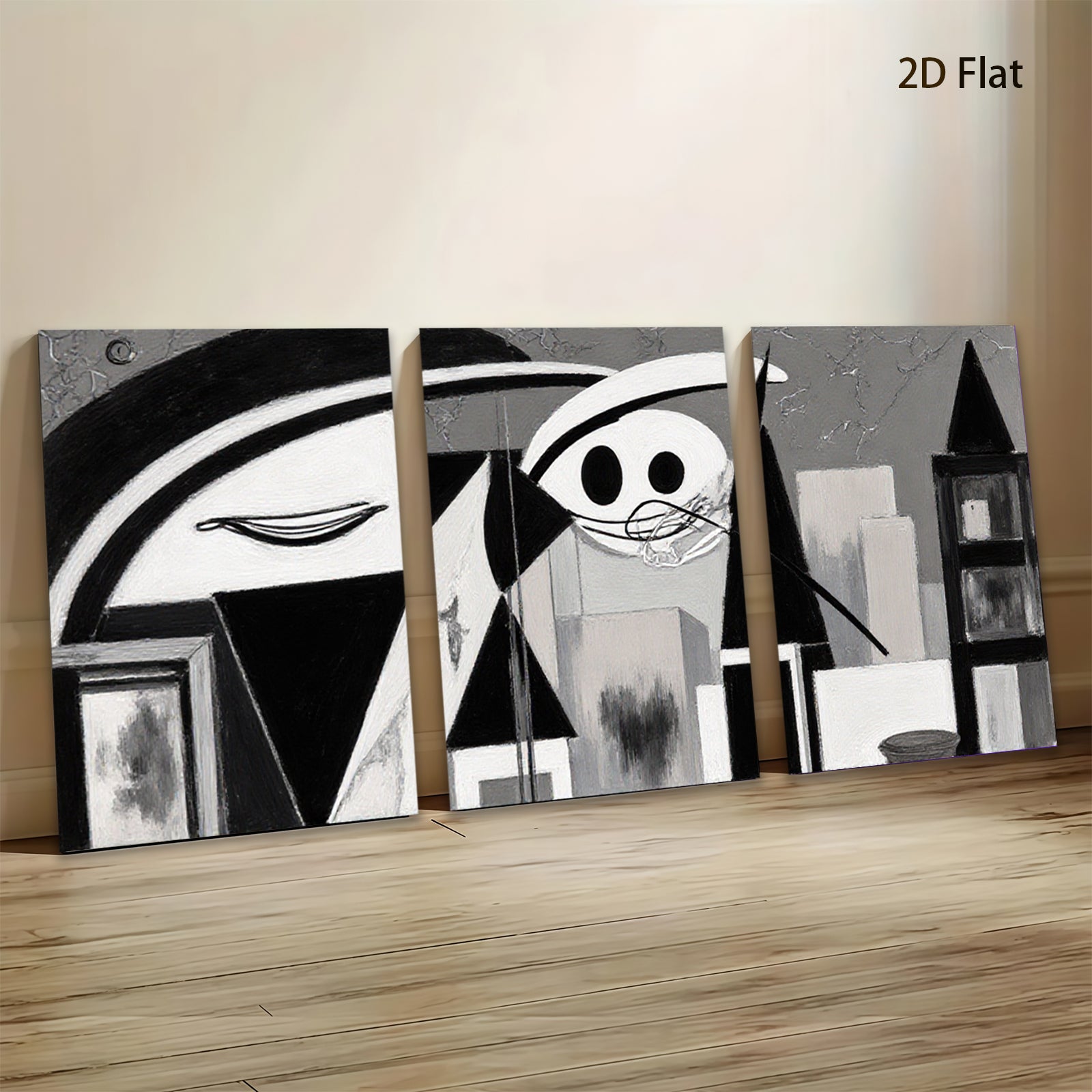 2D flat 1pc Abstract Geometric Cityscape Modern Wall Art Living Room Bedroom Decor Canvas Prints farmhouse style minimalist aesthetic gallery wrapped ready to hang