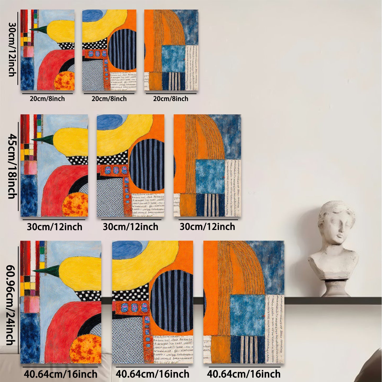 2D flat 1pc Abstract Geometric Composition Modern Wall Art Living Room Bedroom Decor Gallery Wrapped Canvas Prints Colorful Home Accents Stylish Art Piece