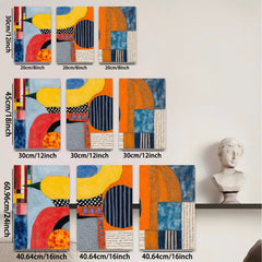 2D flat 1pc Abstract Geometric Composition Modern Wall Art Living Room Bedroom Decor Gallery Wrapped Canvas Prints Colorful Home Accents Stylish Art Piece