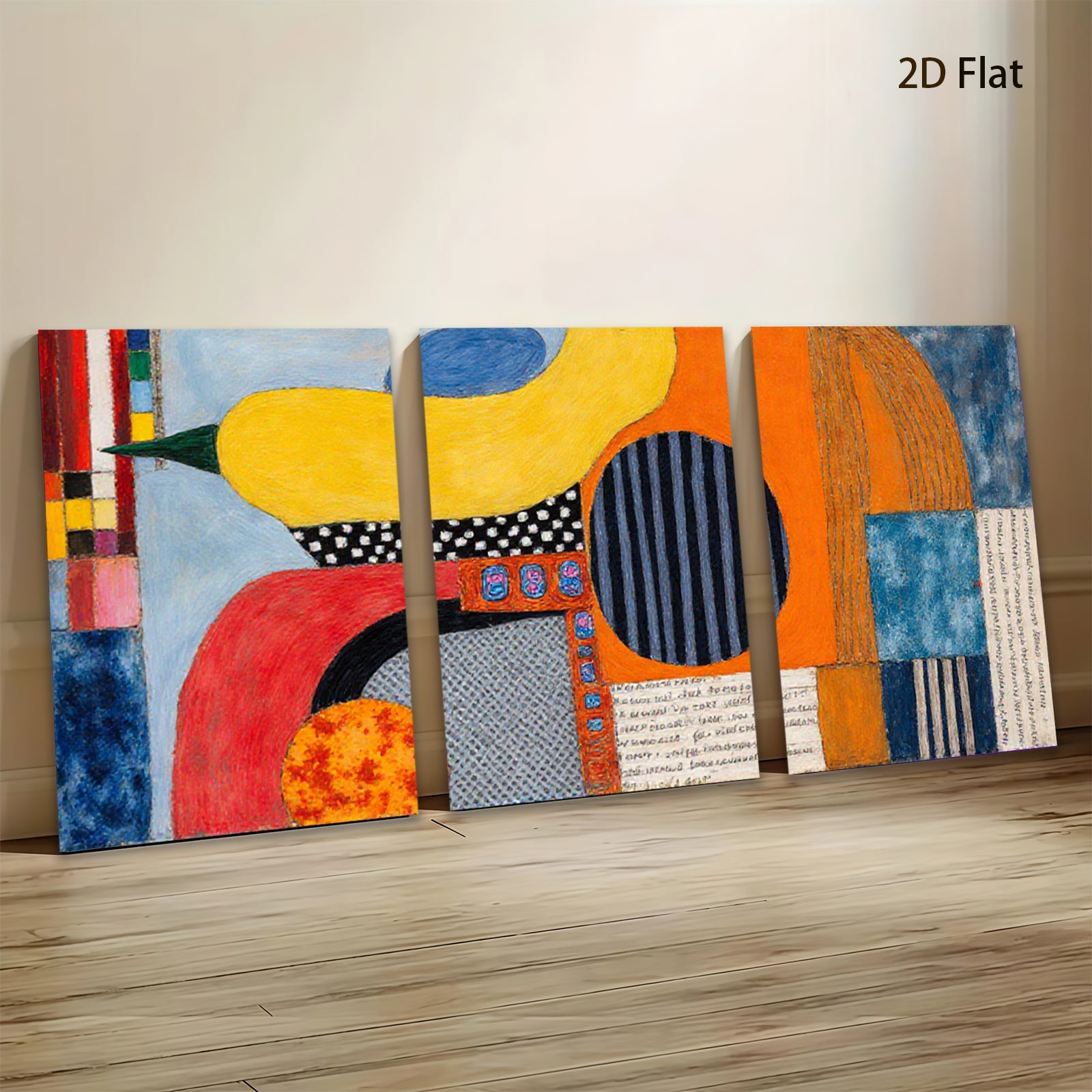 2D flat 1pc Abstract Geometric Composition Modern Wall Art Living Room Bedroom Decor Gallery Wrapped Canvas Prints Colorful Home Accents Stylish Art Piece