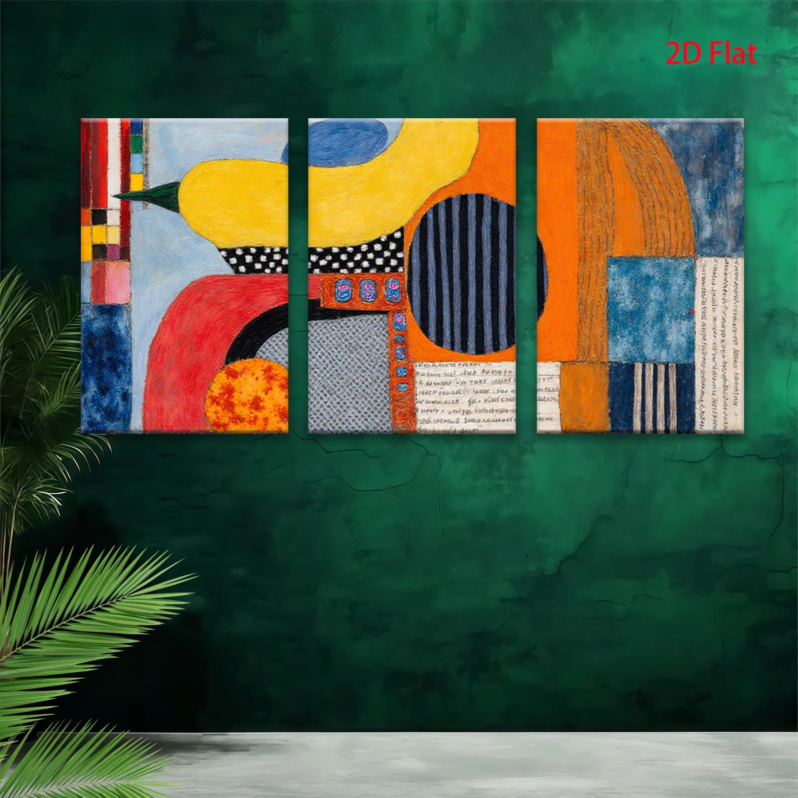 2D flat 1pc Abstract Geometric Composition Modern Wall Art Living Room Bedroom Decor Gallery Wrapped Canvas Prints Colorful Home Accents Stylish Art Piece