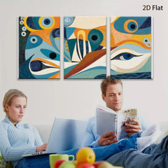2D flat 1pc Abstract Geometric Shapes Colorful Modern Wall Art Canvas Prints Living Room Bedroom Decor Farmhouse Style Gallery Wrapped Ready to Hang