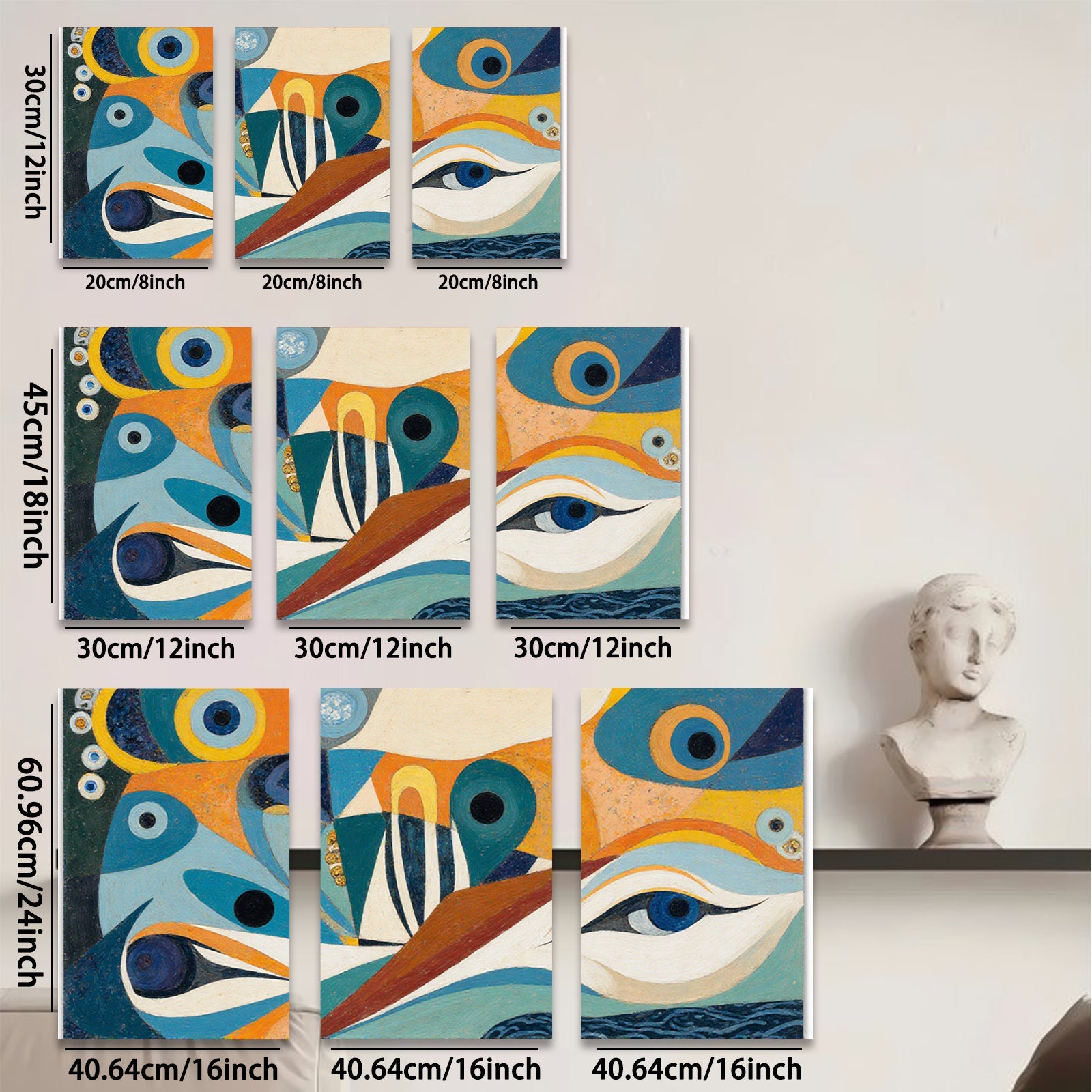 2D flat 1pc Abstract Geometric Shapes Colorful Modern Wall Art Canvas Prints Living Room Bedroom Decor Farmhouse Style Gallery Wrapped Ready to Hang