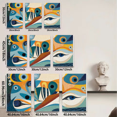 2D flat 1pc Abstract Geometric Shapes Colorful Modern Wall Art Canvas Prints Living Room Bedroom Decor Farmhouse Style Gallery Wrapped Ready to Hang