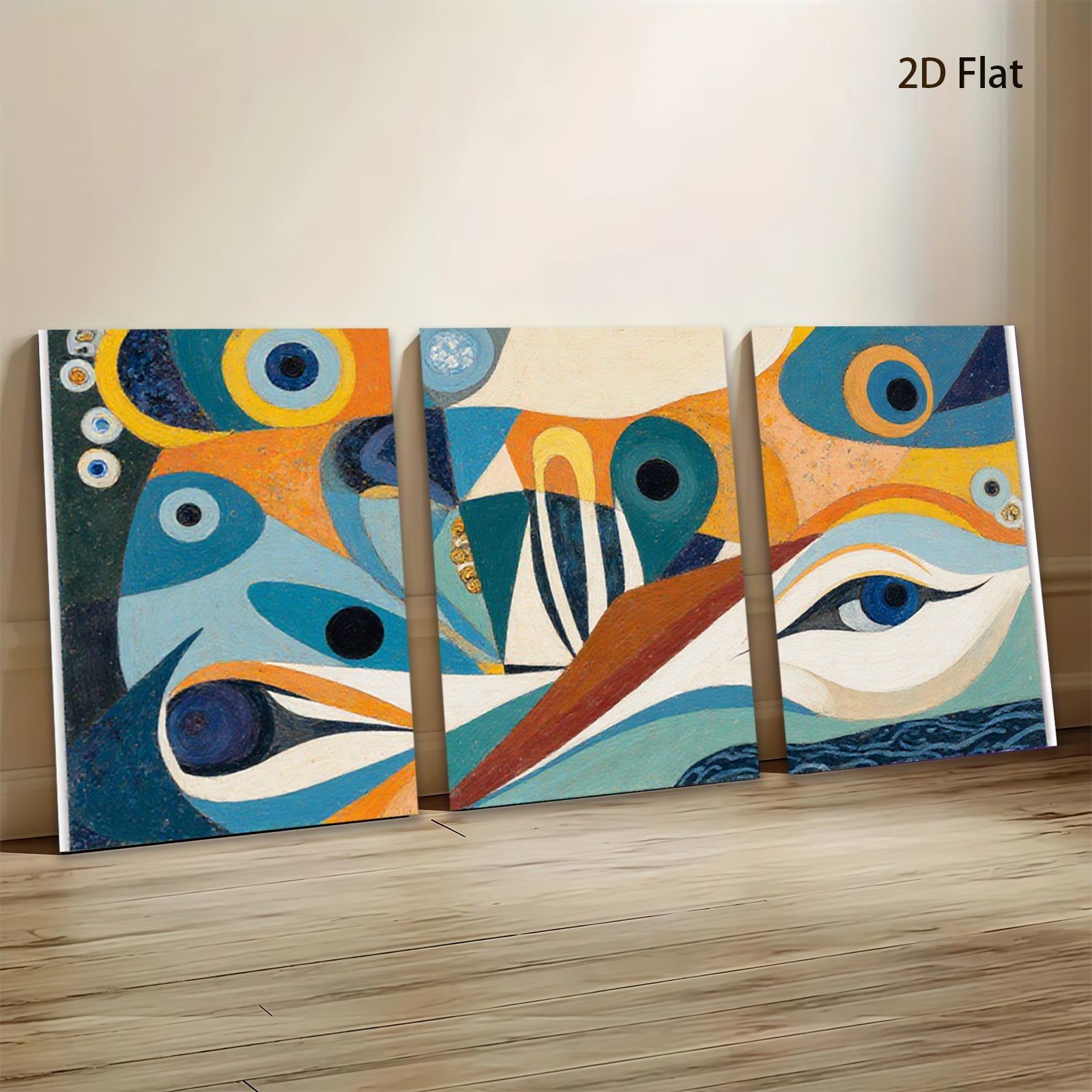 2D flat 1pc Abstract Geometric Shapes Colorful Modern Wall Art Canvas Prints Living Room Bedroom Decor Farmhouse Style Gallery Wrapped Ready to Hang