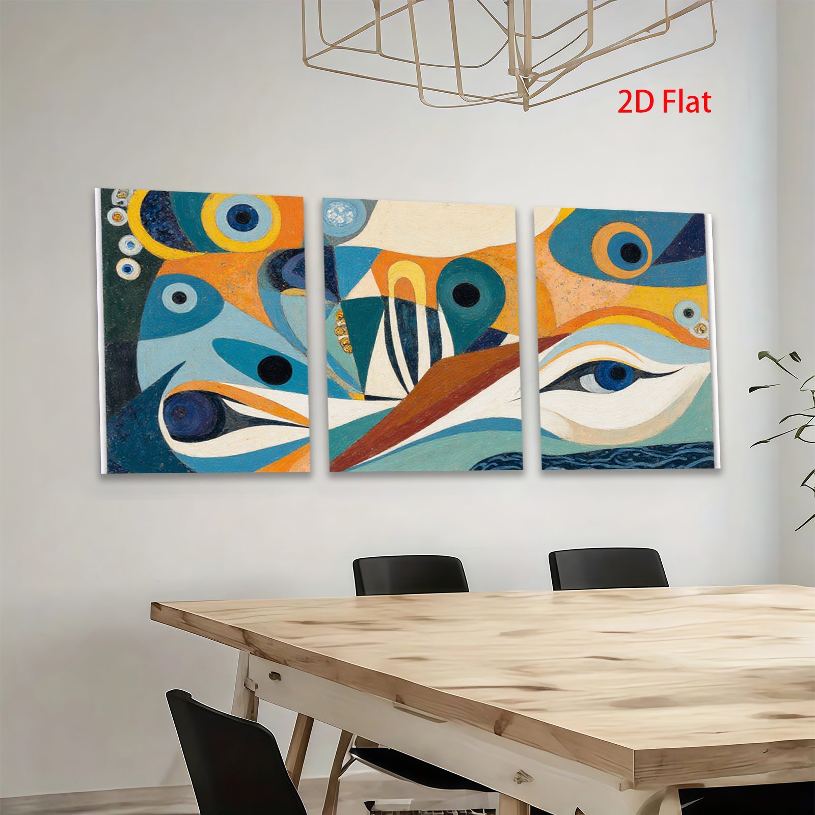 2D flat 1pc Abstract Geometric Shapes Colorful Modern Wall Art Canvas Prints Living Room Bedroom Decor Farmhouse Style Gallery Wrapped Ready to Hang