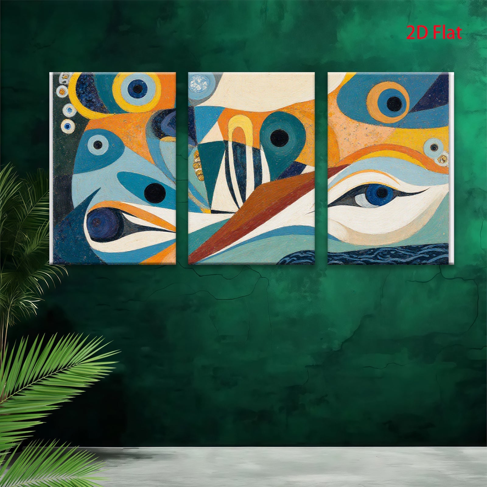 2D flat 1pc Abstract Geometric Shapes Colorful Modern Wall Art Canvas Prints Living Room Bedroom Decor Farmhouse Style Gallery Wrapped Ready to Hang