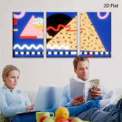 2D flat 1pc Abstract Geometric Shapes Modern Art Wall Decor Living Room Bedroom Canvas Prints Framed Ready To Hang Gallery Wrapped Teal Gold Minimalist Chic